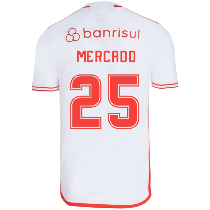 Niño Camiseta Gabriel Mercado #25 Blanco Rojo 2ª Equipación 2024/25 La Camisa Argentina