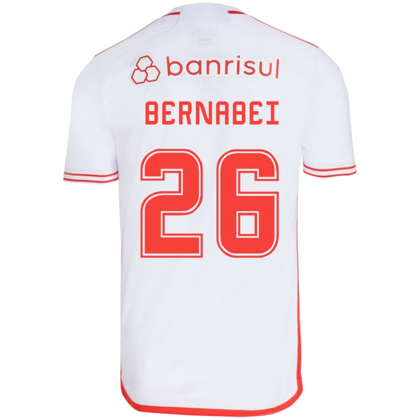 Niño Camiseta Alexandro Bernabéi #26 Blanco Rojo 2ª Equipación 2024/25 La Camisa Argentina