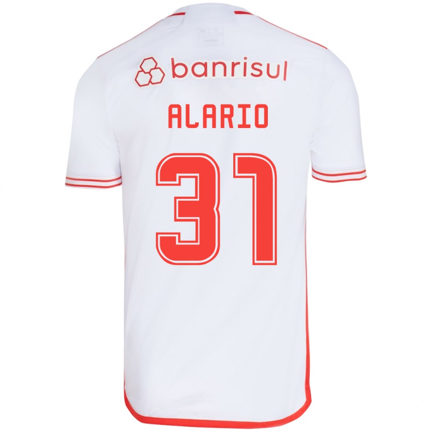 Niño Camiseta Lucas Alario #31 Blanco Rojo 2ª Equipación 2024/25 La Camisa Argentina