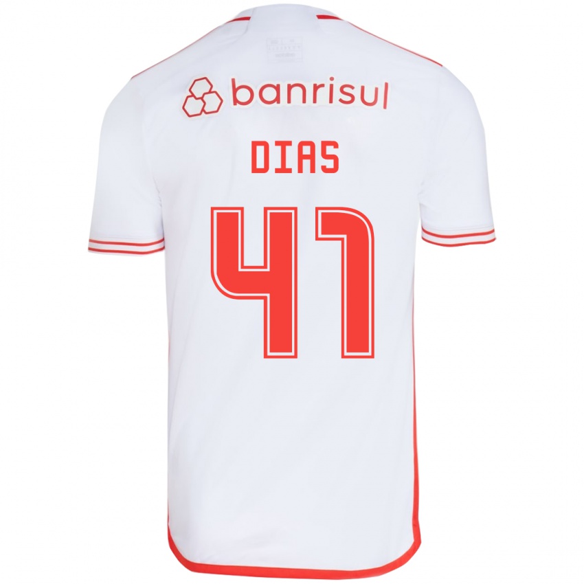 Niño Camiseta Matheus Dias #41 Blanco Rojo 2ª Equipación 2024/25 La Camisa Argentina