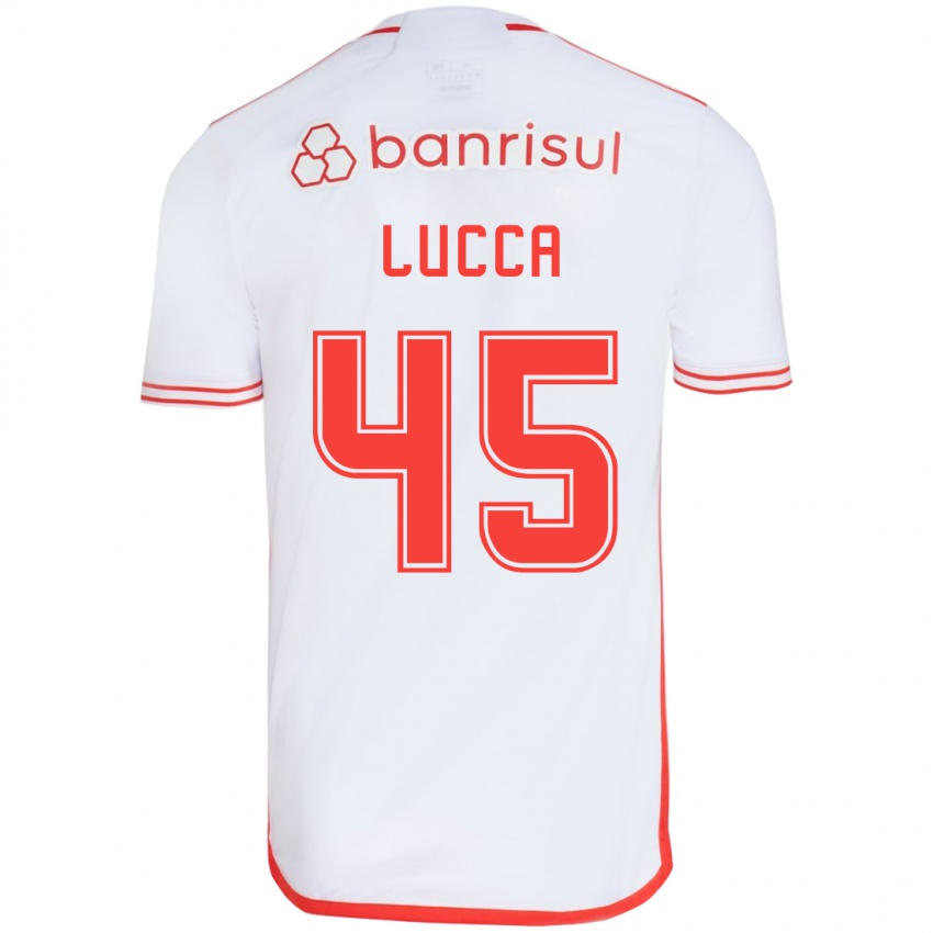 Niño Camiseta Lucca #45 Blanco Rojo 2ª Equipación 2024/25 La Camisa Argentina