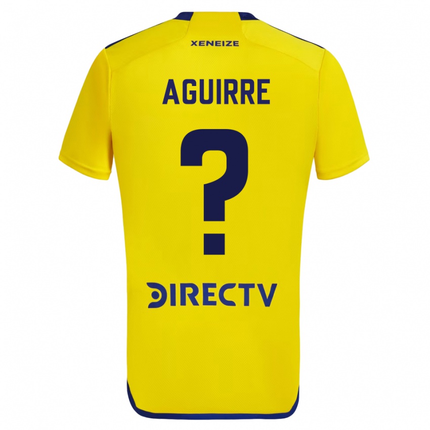 Niño Camiseta Brian Aguirre #0 Amarillo Azul 2ª Equipación 2024/25 La Camisa Argentina