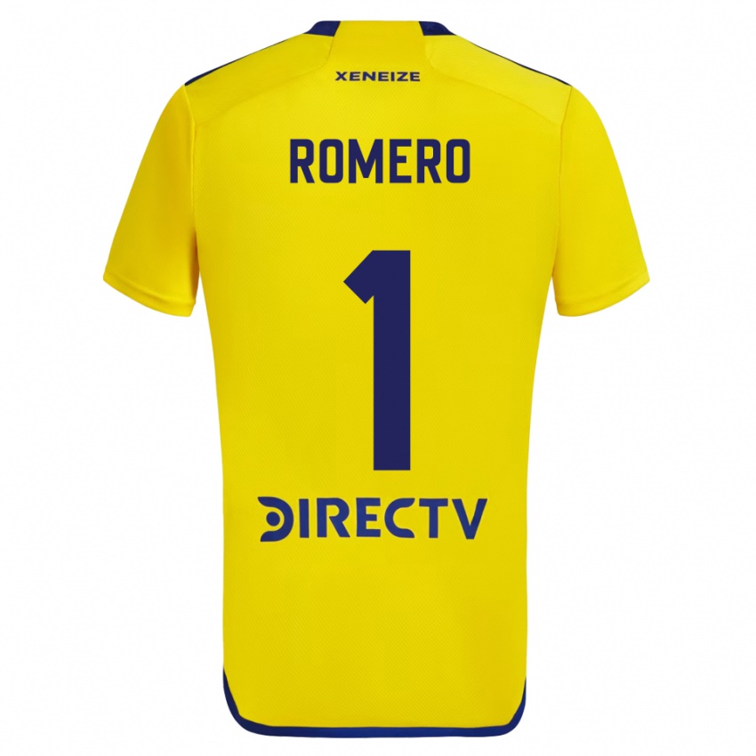 Niño Camiseta Sergio Romero #1 Amarillo Azul 2ª Equipación 2024/25 La Camisa Argentina