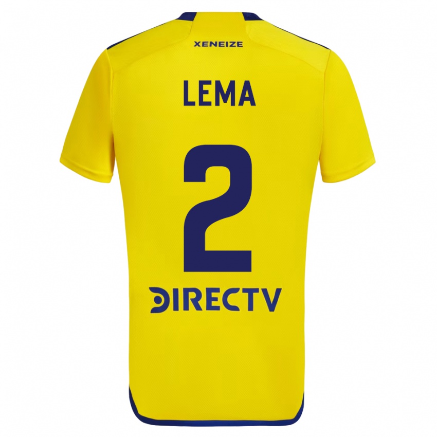 Niño Camiseta Cristian Lema #2 Amarillo Azul 2ª Equipación 2024/25 La Camisa Argentina