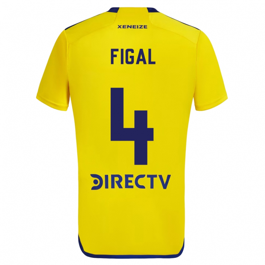 Niño Camiseta Nicolás Figal #4 Amarillo Azul 2ª Equipación 2024/25 La Camisa Argentina