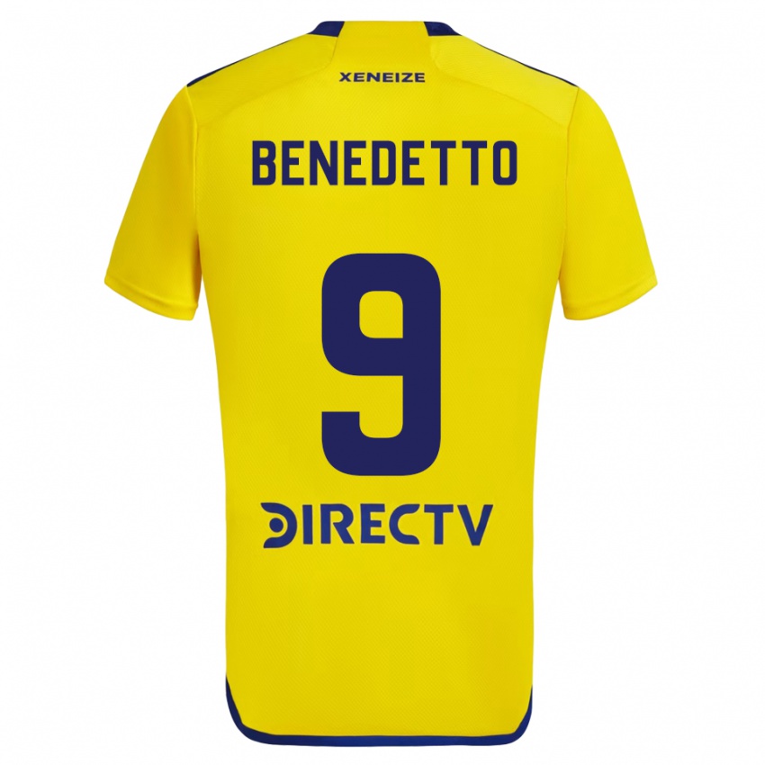 Niño Camiseta Dario Benedetto #9 Amarillo Azul 2ª Equipación 2024/25 La Camisa Argentina