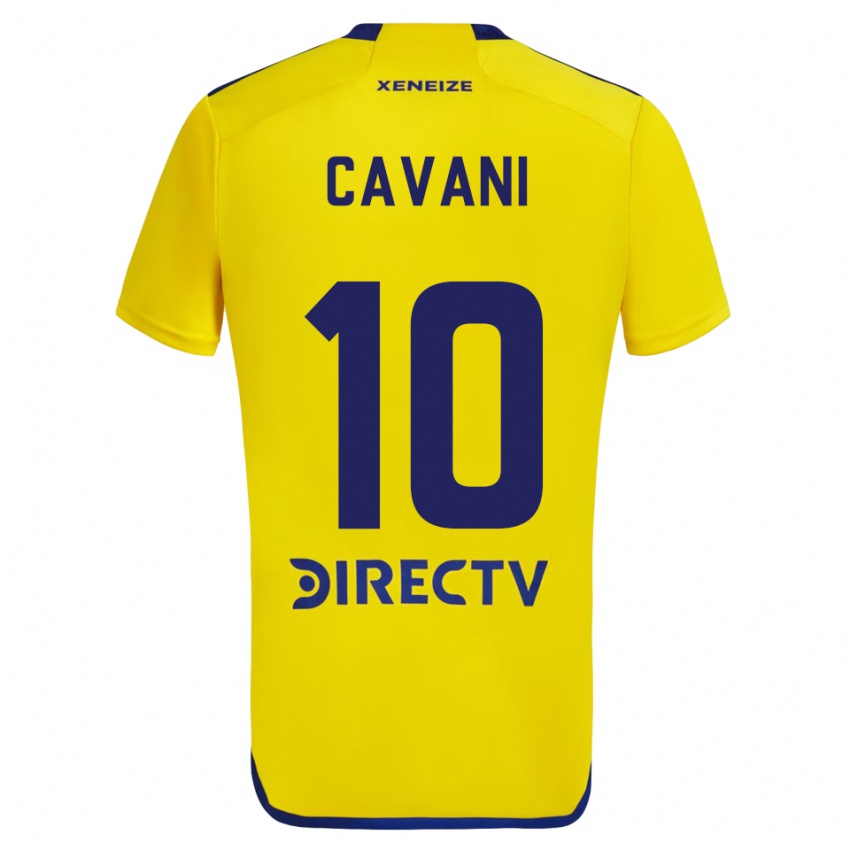 Niño Camiseta Edinson Cavani #10 Amarillo Azul 2ª Equipación 2024/25 La Camisa Argentina