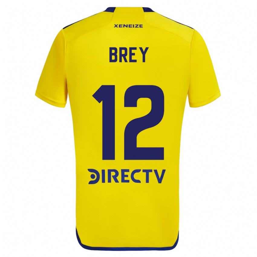 Niño Camiseta Leandro Brey #12 Amarillo Azul 2ª Equipación 2024/25 La Camisa Argentina