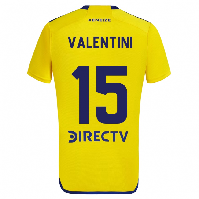 Niño Camiseta Nicolas Valentini #15 Amarillo Azul 2ª Equipación 2024/25 La Camisa Argentina