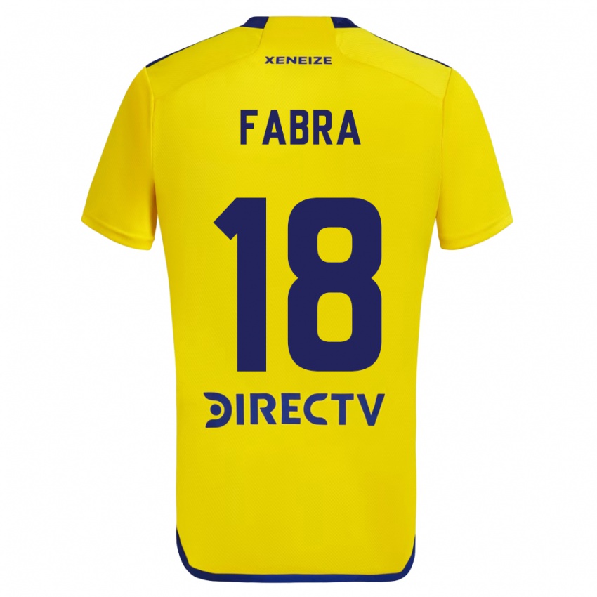 Niño Camiseta Frank Fabra #18 Amarillo Azul 2ª Equipación 2024/25 La Camisa Argentina