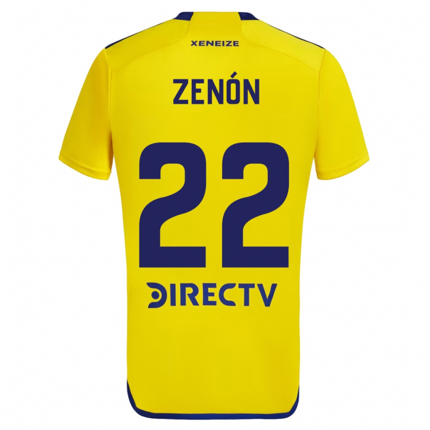 Niño Camiseta Kevin Zenón #22 Amarillo Azul 2ª Equipación 2024/25 La Camisa Argentina