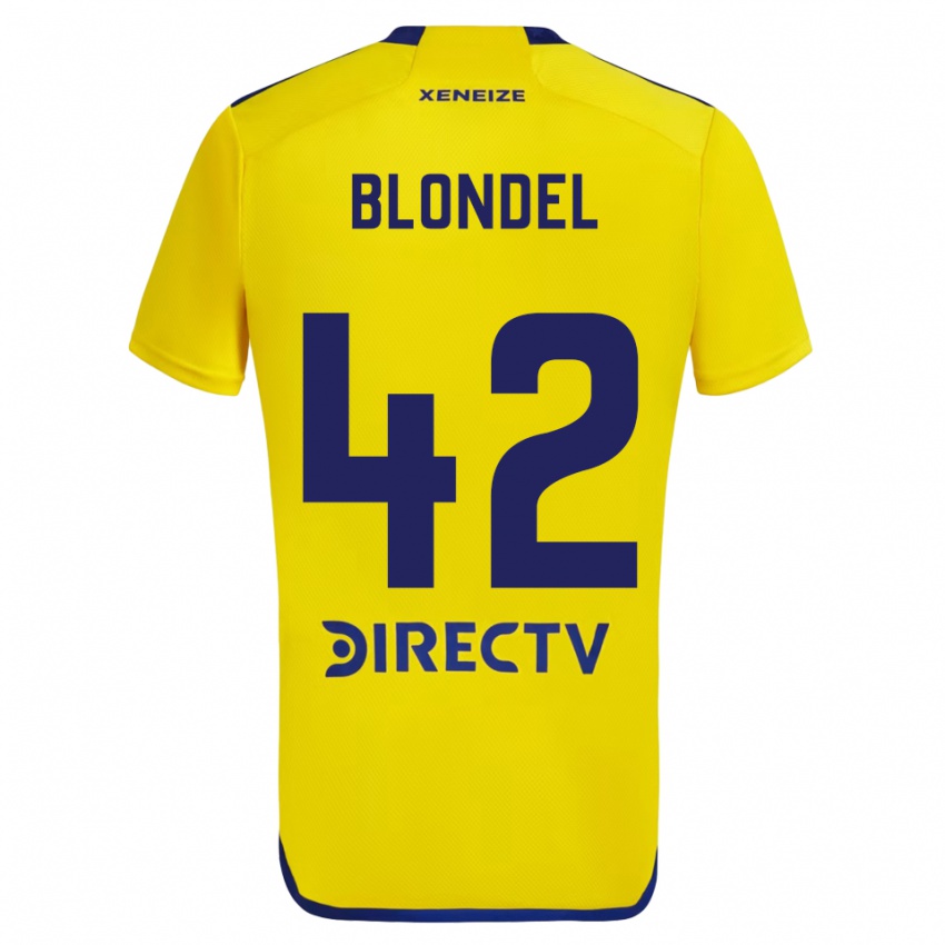 Niño Camiseta Lucas Blondel #42 Amarillo Azul 2ª Equipación 2024/25 La Camisa Argentina