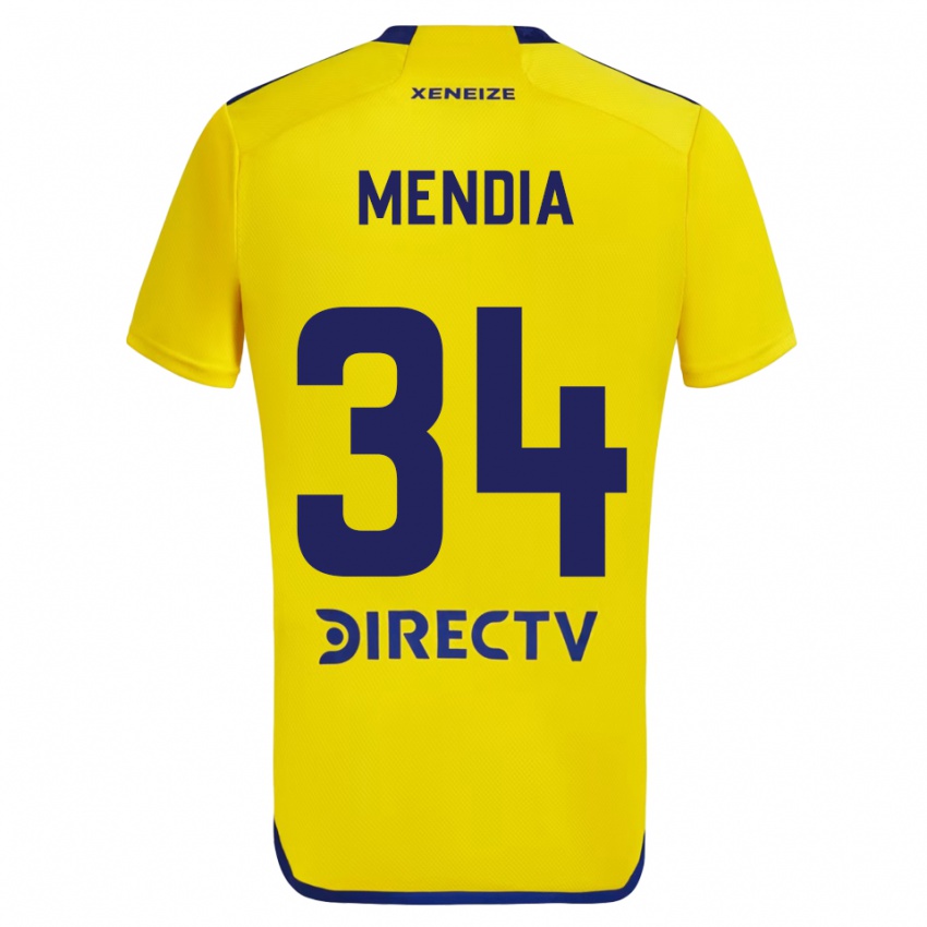 Niño Camiseta Mateo Mendia #34 Amarillo Azul 2ª Equipación 2024/25 La Camisa Argentina