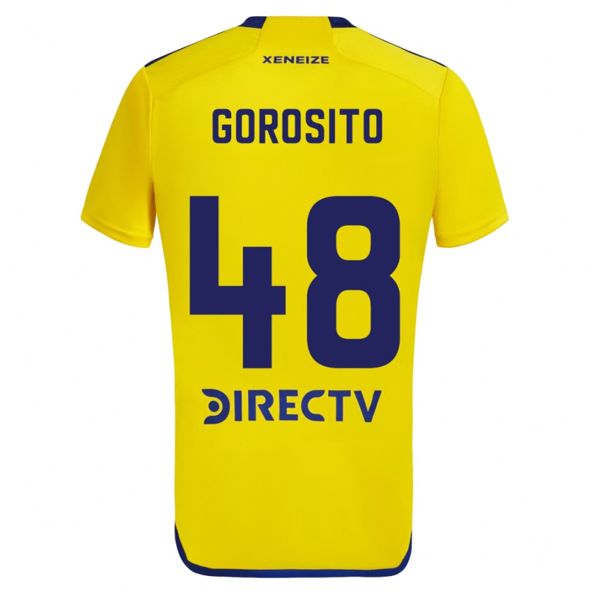 Niño Camiseta Dylan Gorosito #48 Amarillo Azul 2ª Equipación 2024/25 La Camisa Argentina