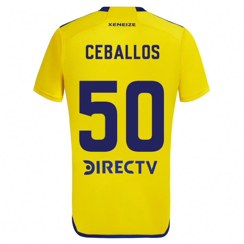 Niño Camiseta Julián Ceballos #50 Amarillo Azul 2ª Equipación 2024/25 La Camisa Argentina