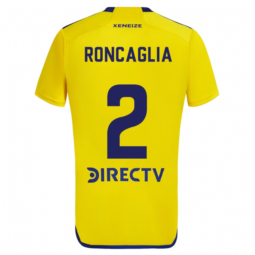 Niño Camiseta Facundo Roncaglia #2 Amarillo Azul 2ª Equipación 2024/25 La Camisa Argentina