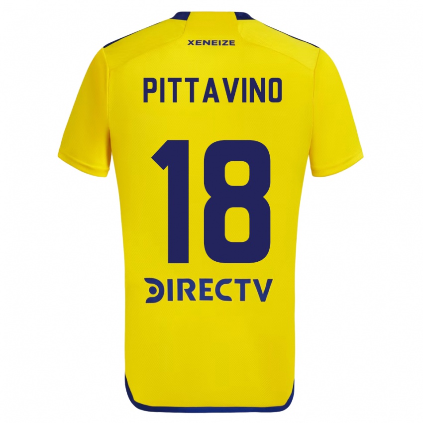 Niño Camiseta Rodrigo Pittavino #18 Amarillo Azul 2ª Equipación 2024/25 La Camisa Argentina