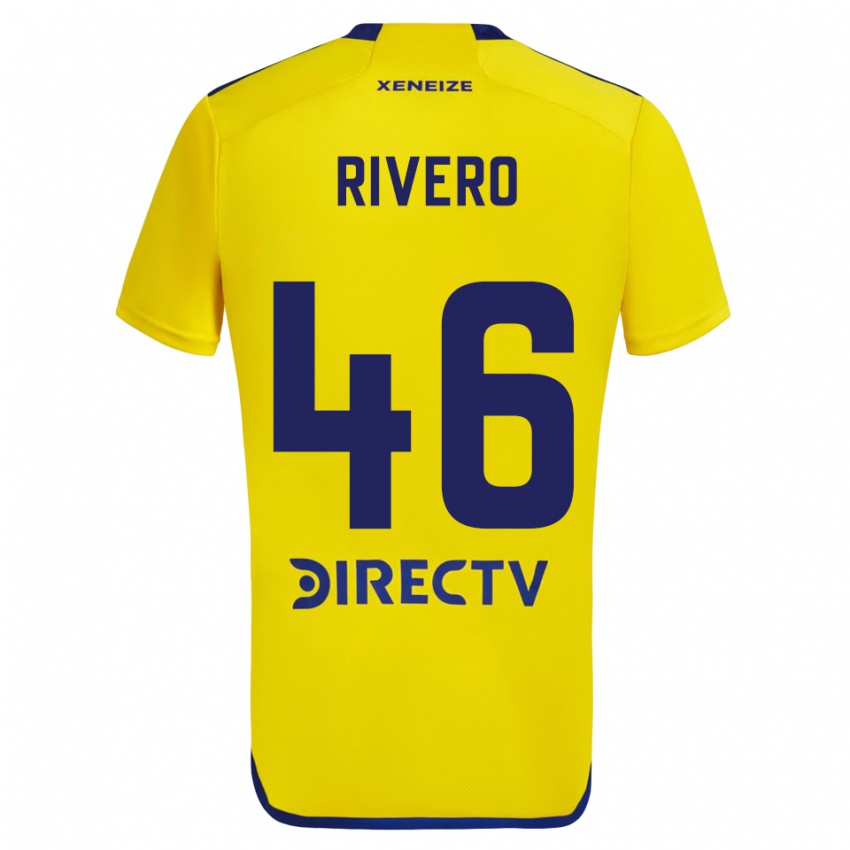 Niño Camiseta Simon Rivero #46 Amarillo Azul 2ª Equipación 2024/25 La Camisa Argentina