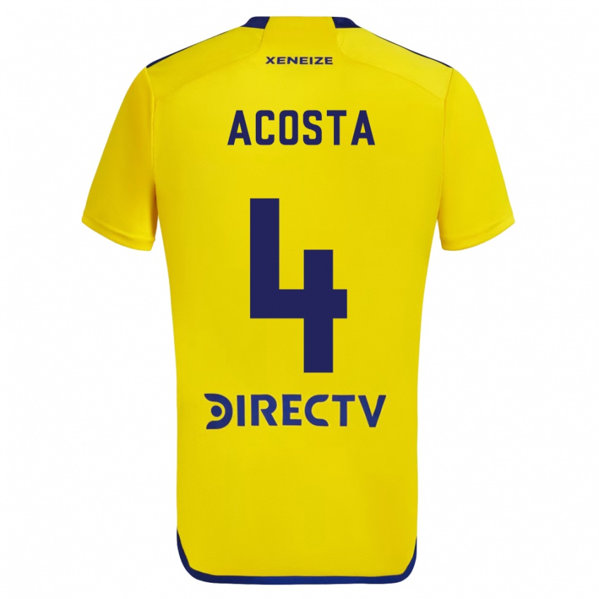 Niño Camiseta Natan Acosta #4 Amarillo Azul 2ª Equipación 2024/25 La Camisa Argentina