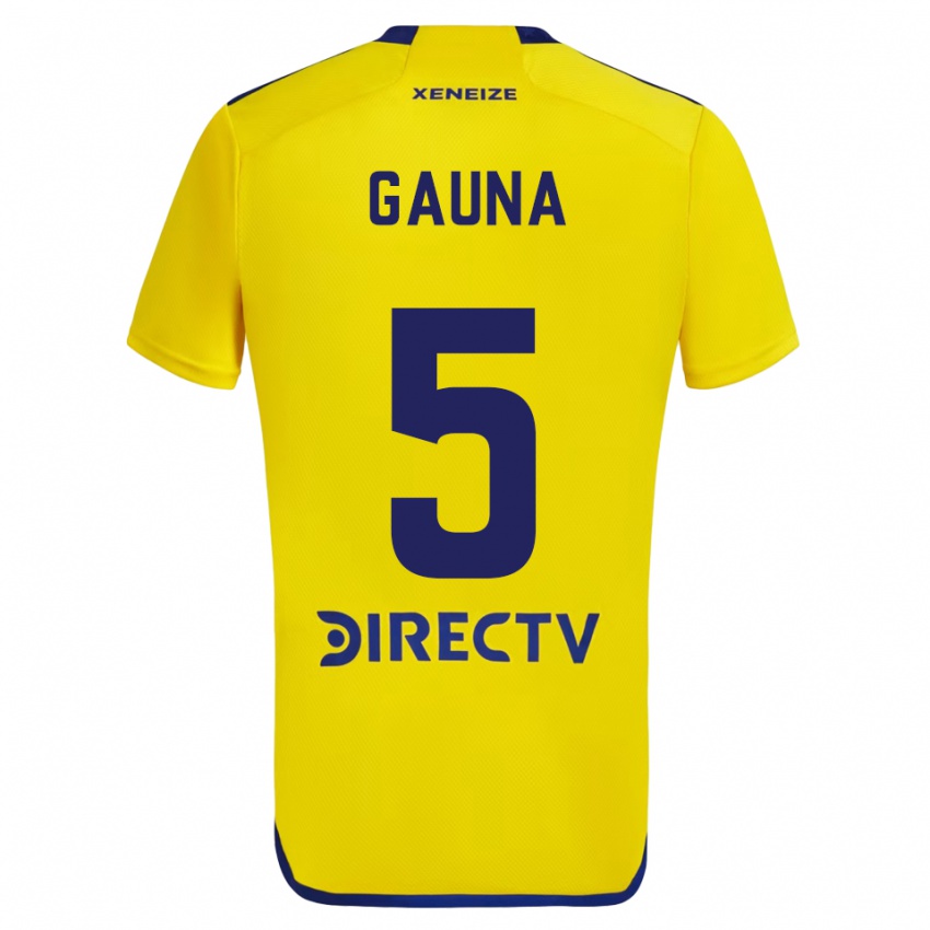 Niño Camiseta Santiago Gauna #5 Amarillo Azul 2ª Equipación 2024/25 La Camisa Argentina