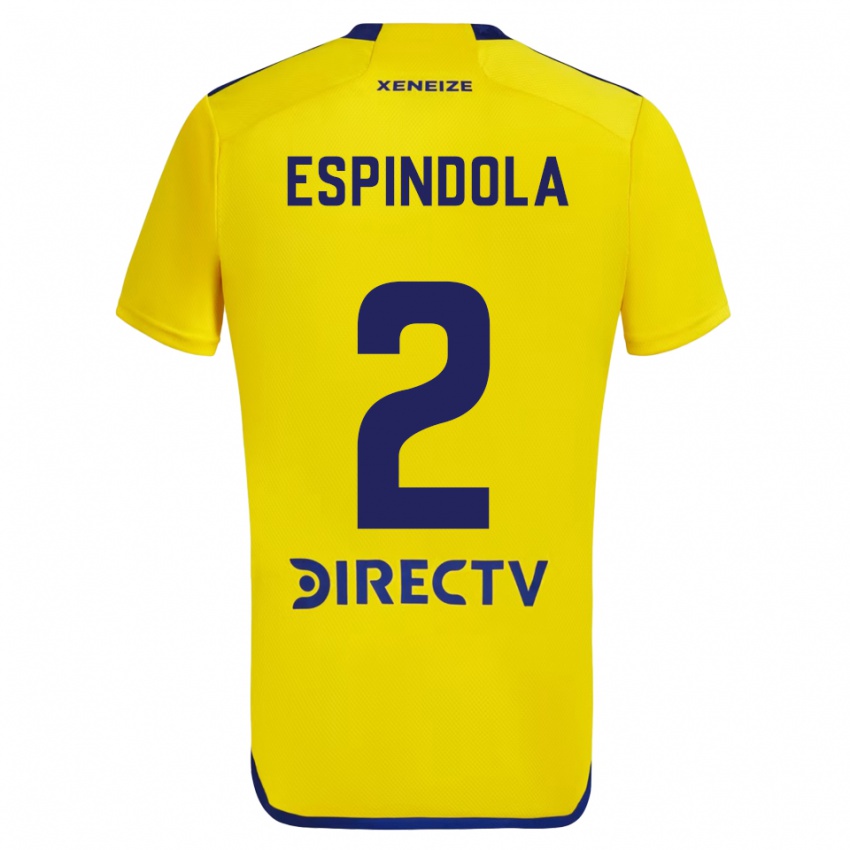 Niño Camiseta Noelia Espindola #2 Amarillo Azul 2ª Equipación 2024/25 La Camisa Argentina