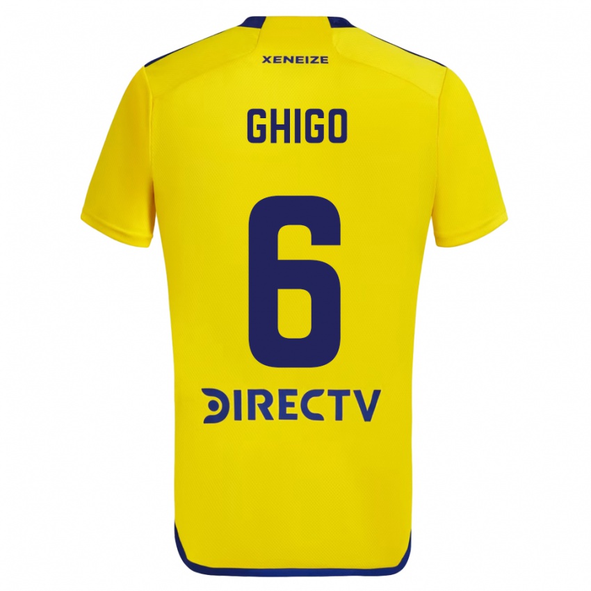 Niño Camiseta Cecilia Ghigo #6 Amarillo Azul 2ª Equipación 2024/25 La Camisa Argentina