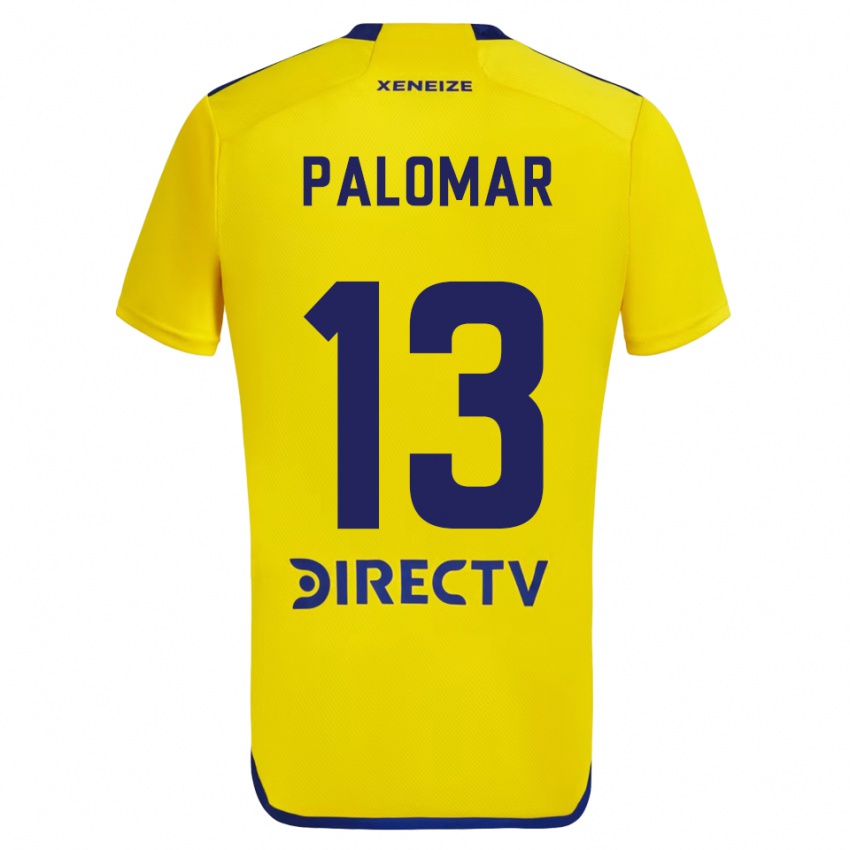 Niño Camiseta Estefania Palomar #13 Amarillo Azul 2ª Equipación 2024/25 La Camisa Argentina