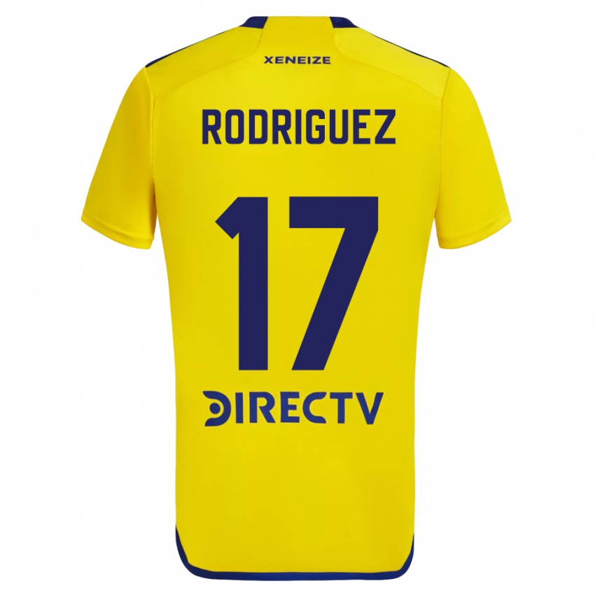 Niño Camiseta Fanny Rodriguez #17 Amarillo Azul 2ª Equipación 2024/25 La Camisa Argentina