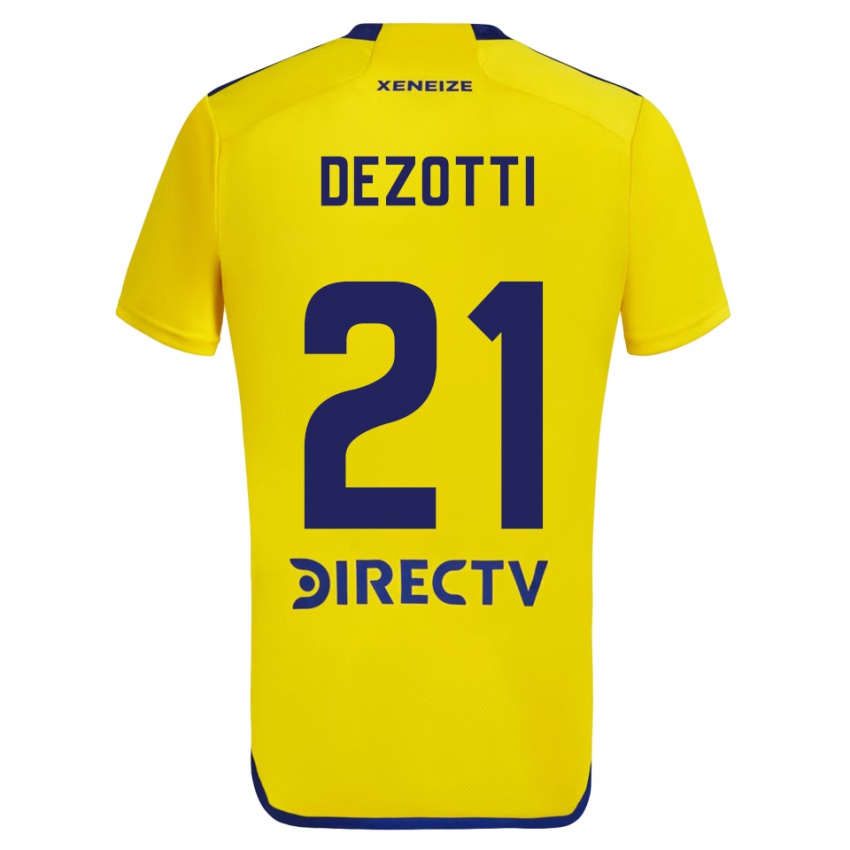 Niño Camiseta Martina Dezotti #21 Amarillo Azul 2ª Equipación 2024/25 La Camisa Argentina