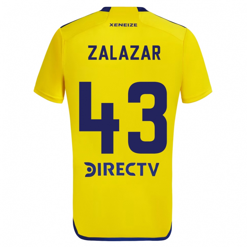 Niño Camiseta Maximiliano Zalazar #43 Amarillo Azul 2ª Equipación 2024/25 La Camisa Argentina