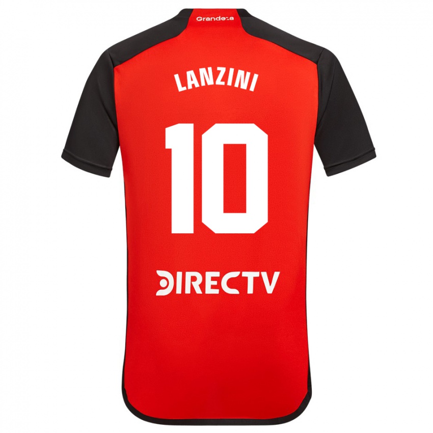 Niño Camiseta Manuel Lanzini #10 Rojo Negro Blanco 2ª Equipación 2024/25 La Camisa Argentina