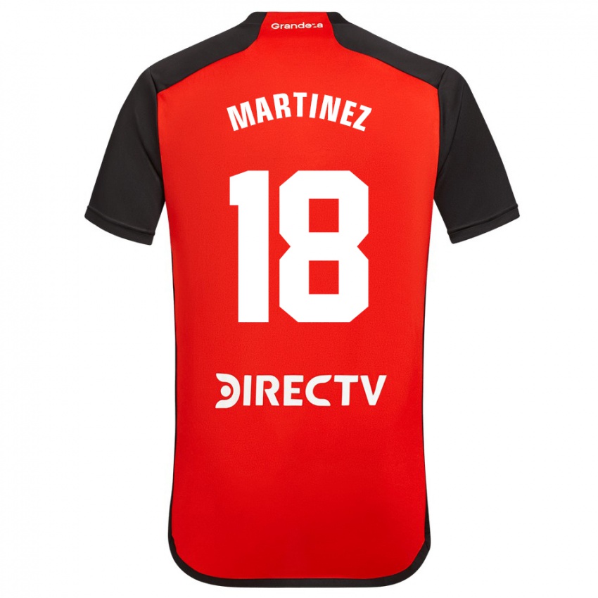 Niño Camiseta Pity Martínez #18 Rojo Negro Blanco 2ª Equipación 2024/25 La Camisa Argentina