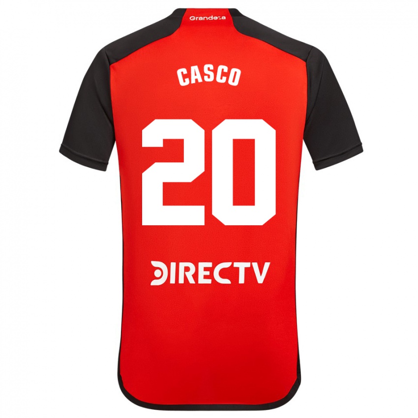 Niño Camiseta Milton Casco #20 Rojo Negro Blanco 2ª Equipación 2024/25 La Camisa Argentina