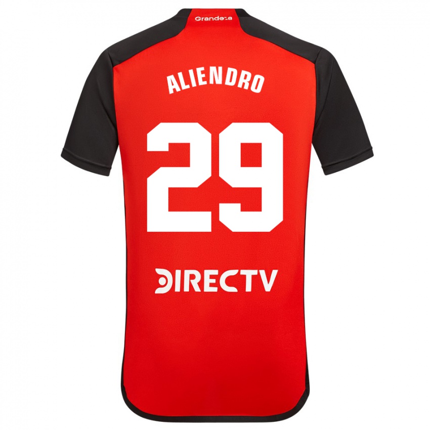 Niño Camiseta Rodrigo Aliendro #29 Rojo Negro Blanco 2ª Equipación 2024/25 La Camisa Argentina