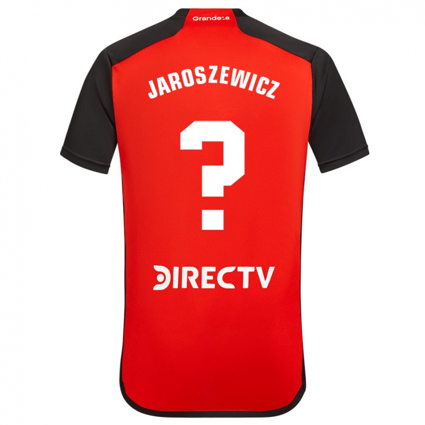 Niño Camiseta Franco Jaroszewicz #0 Rojo Negro Blanco 2ª Equipación 2024/25 La Camisa Argentina