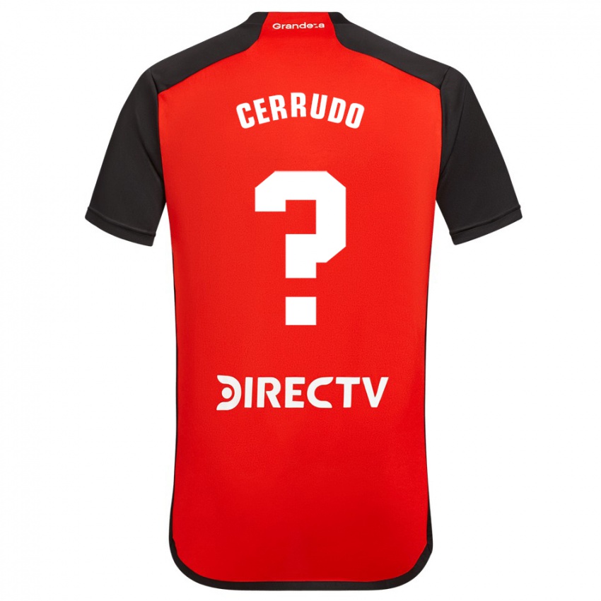 Niño Camiseta Valentín Cerrudo #0 Rojo Negro Blanco 2ª Equipación 2024/25 La Camisa Argentina