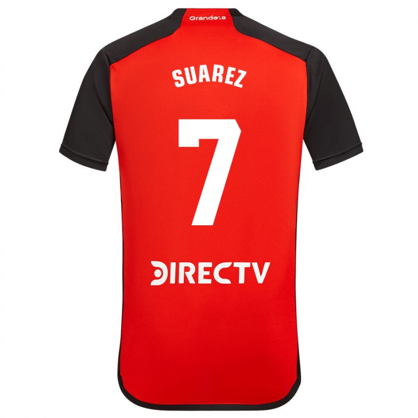 Niño Camiseta Matias Suarez #7 Rojo Negro Blanco 2ª Equipación 2024/25 La Camisa Argentina