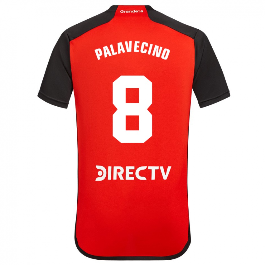 Niño Camiseta Agustin Palavecino #8 Rojo Negro Blanco 2ª Equipación 2024/25 La Camisa Argentina