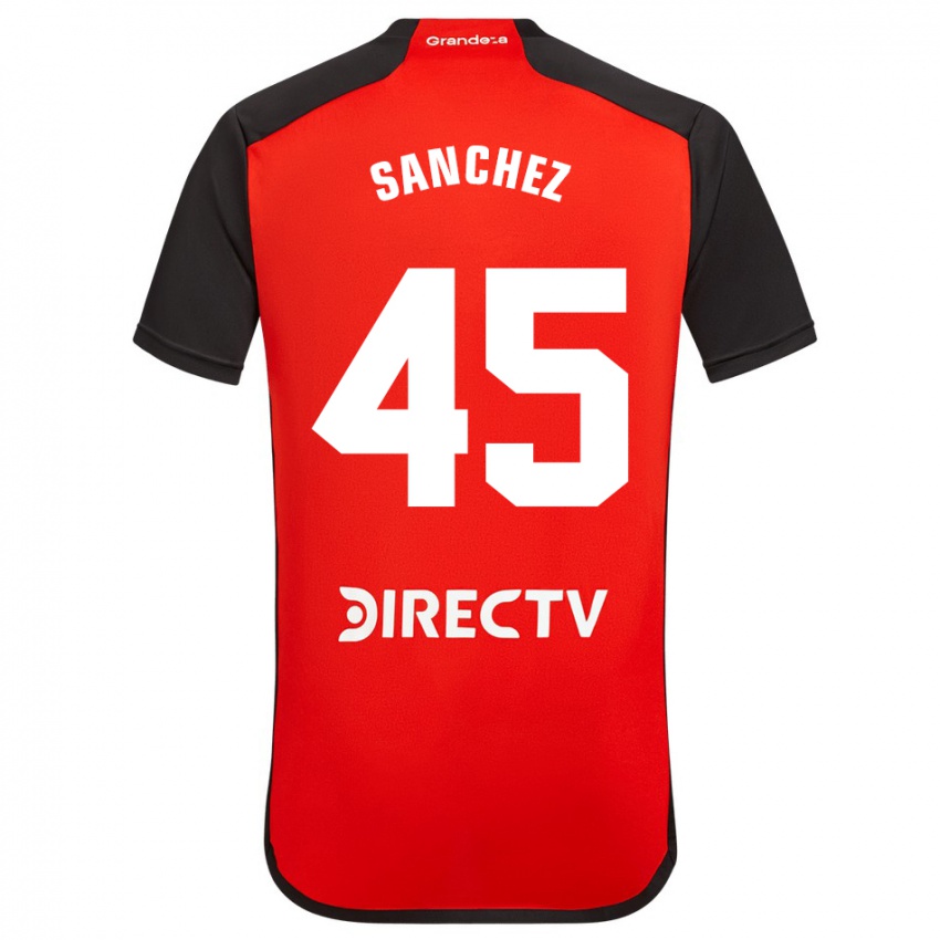 Niño Camiseta Sebastián Sánchez #45 Rojo Negro Blanco 2ª Equipación 2024/25 La Camisa Argentina