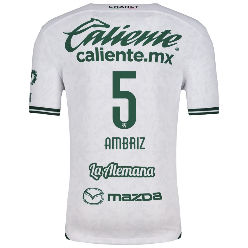 Niño Camiseta Fidel Ambríz #5 Blanco Verde 2ª Equipación 2024/25 La Camisa Argentina