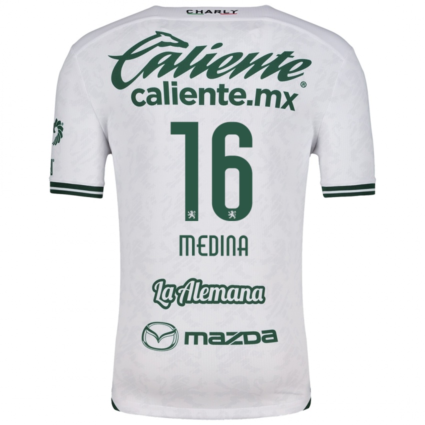 Niño Camiseta Alan Medina #16 Blanco Verde 2ª Equipación 2024/25 La Camisa Argentina