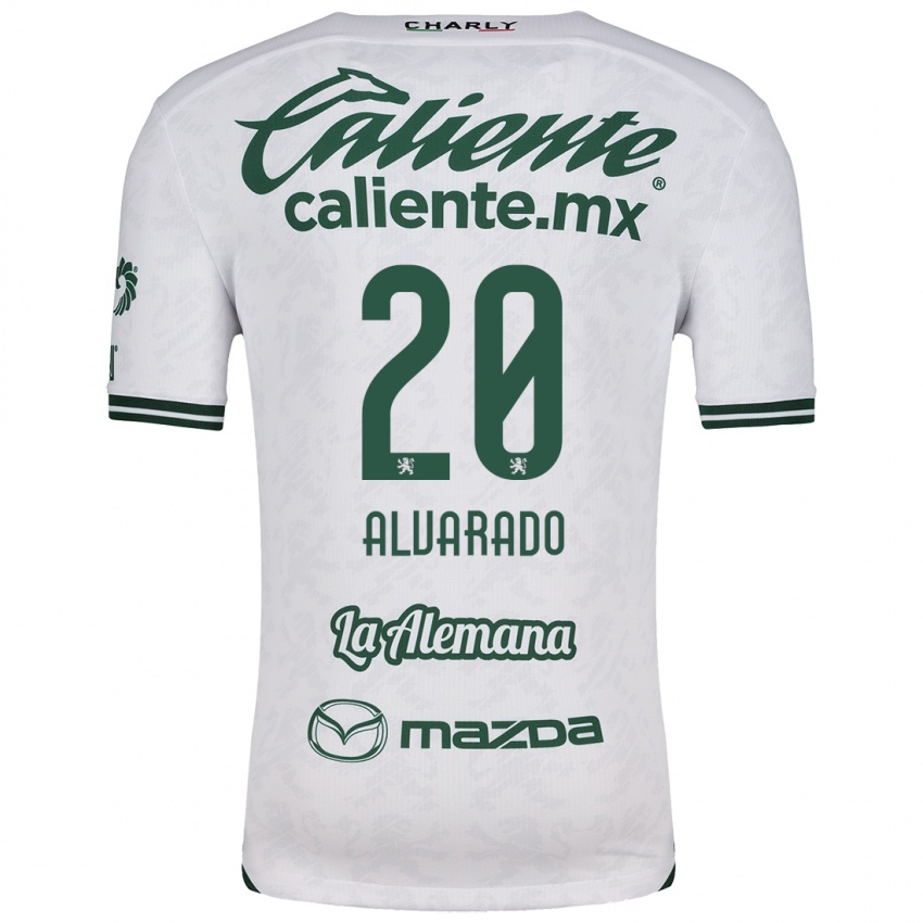 Niño Camiseta Alfonso Alvarado #20 Blanco Verde 2ª Equipación 2024/25 La Camisa Argentina