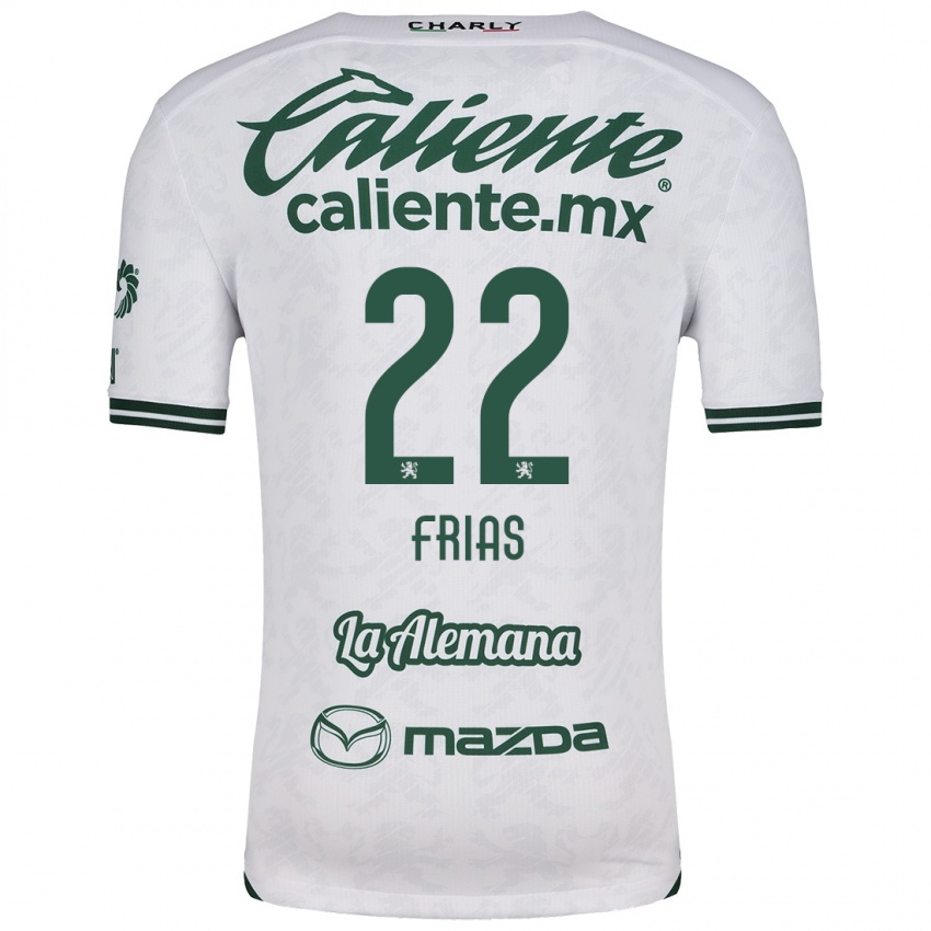 Niño Camiseta Adonis Frías #22 Blanco Verde 2ª Equipación 2024/25 La Camisa Argentina