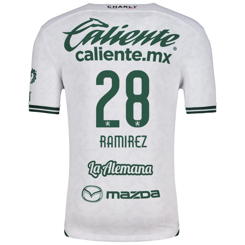 Niño Camiseta David Ramírez #28 Blanco Verde 2ª Equipación 2024/25 La Camisa Argentina