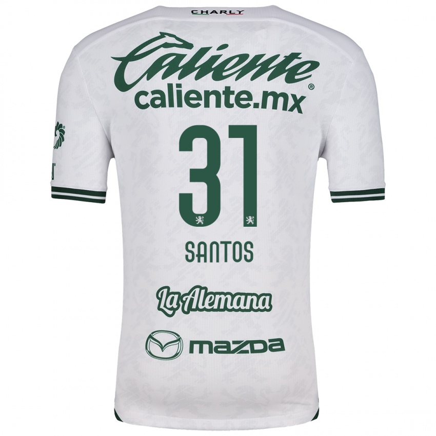 Niño Camiseta Sebastián Santos #31 Blanco Verde 2ª Equipación 2024/25 La Camisa Argentina