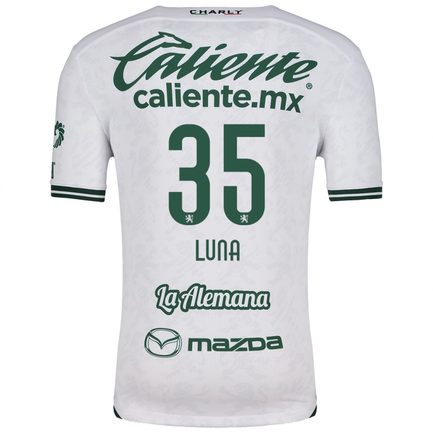 Niño Camiseta Diego Luna #35 Blanco Verde 2ª Equipación 2024/25 La Camisa Argentina