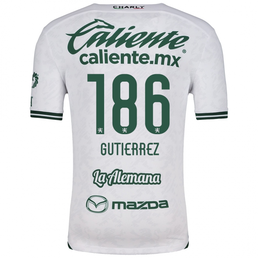 Niño Camiseta Alan Gutiérrez #186 Blanco Verde 2ª Equipación 2024/25 La Camisa Argentina