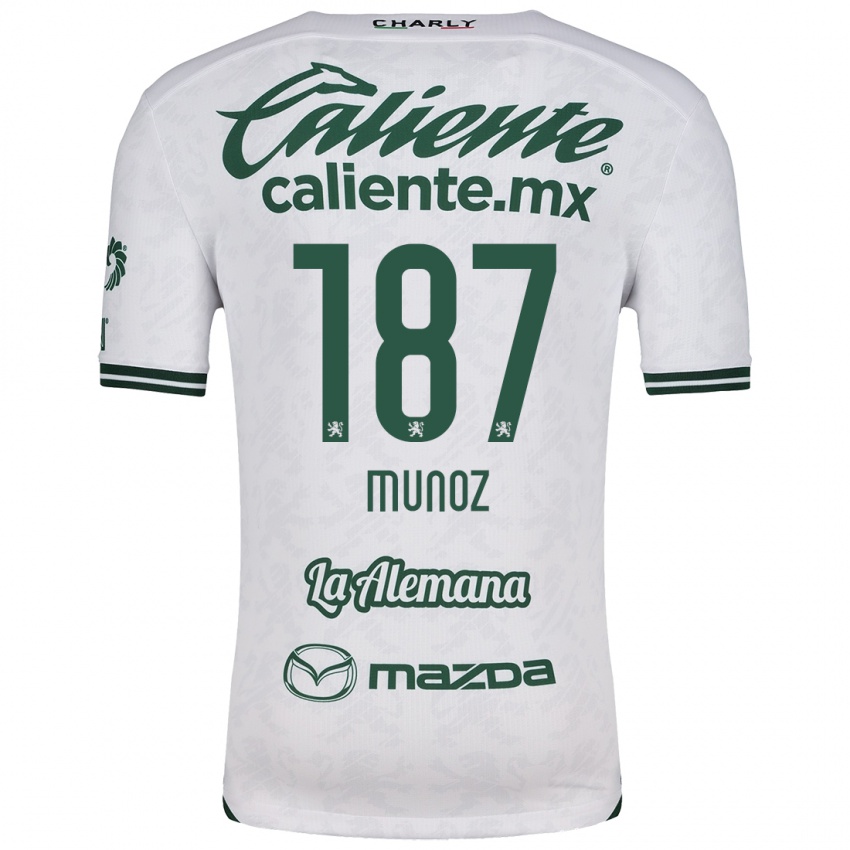 Niño Camiseta Diego Muñoz #187 Blanco Verde 2ª Equipación 2024/25 La Camisa Argentina