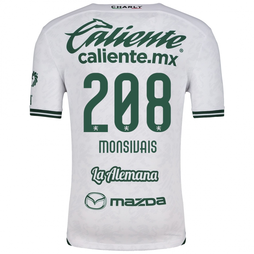 Niño Camiseta Daniel Monsivaís #208 Blanco Verde 2ª Equipación 2024/25 La Camisa Argentina