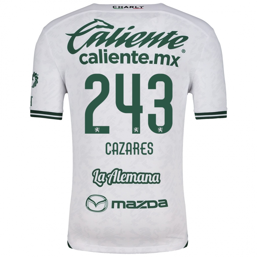 Niño Camiseta Juan Cázares #243 Blanco Verde 2ª Equipación 2024/25 La Camisa Argentina